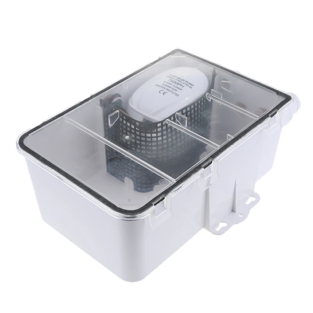 

DC 12V 600GPH Marine Bilge Shower Drain Sump System Bilge Submersible Pump For RV 2271 L/Hour