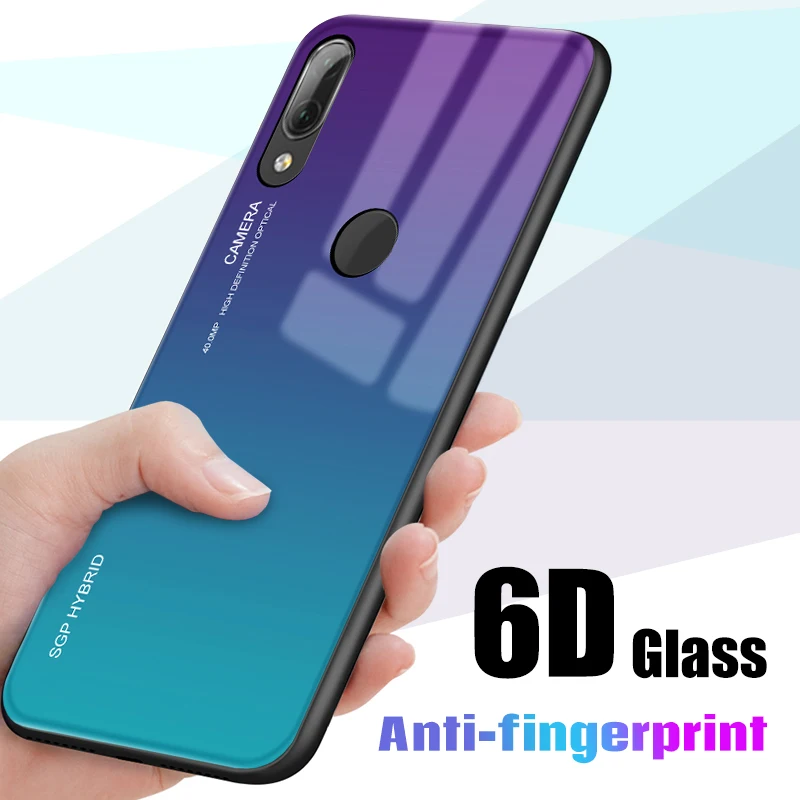 Градиент Аврора стеклянный чехол для телефона huawei mate 20 lite Полное покрытие P20 mate20