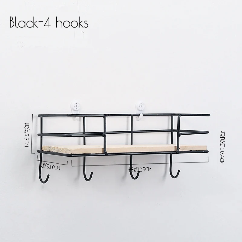Новый скандинавский стиль 1 шт. металлическая настенная полка с крючками Nordic