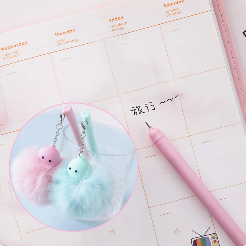 1 шт Kawaii динозавров гелевые ручки милые плюшевые гель подвеска Pens для детей
