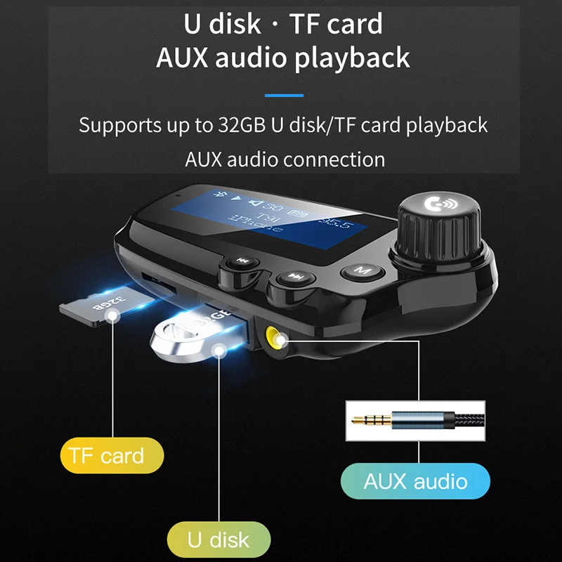 Fm передатчик музыкальный плеер модулятор Bluetooth 5 0 ручная Быстрая зарядка двойной