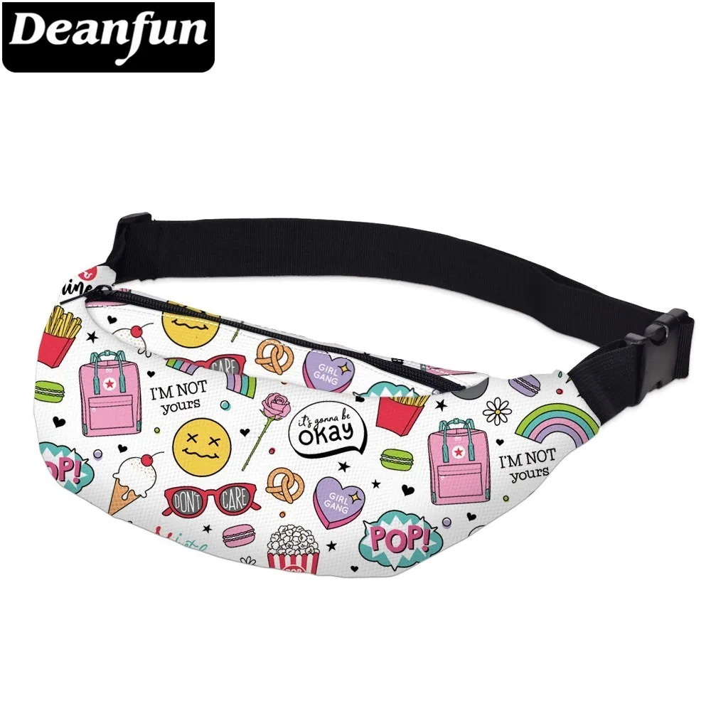 Мужская поясная сумка Deanfun водонепроницаемая с принтом в виде сердца для