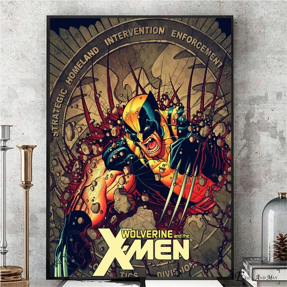 Retro Xmen Wolverine Artwork Vintage Poster Prints Oil Painting On Canvas Wall Art Murals Pictures For Living Room Decoration | Дом и сад