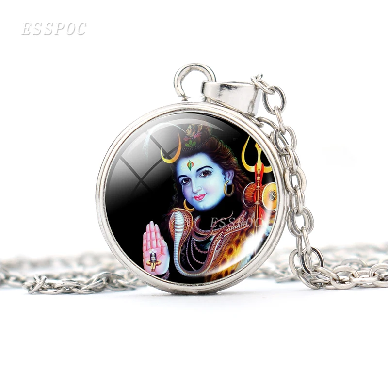 Мужская и женская купольная цепочка Статуэтка Шива из стекла Кришна Радха модная