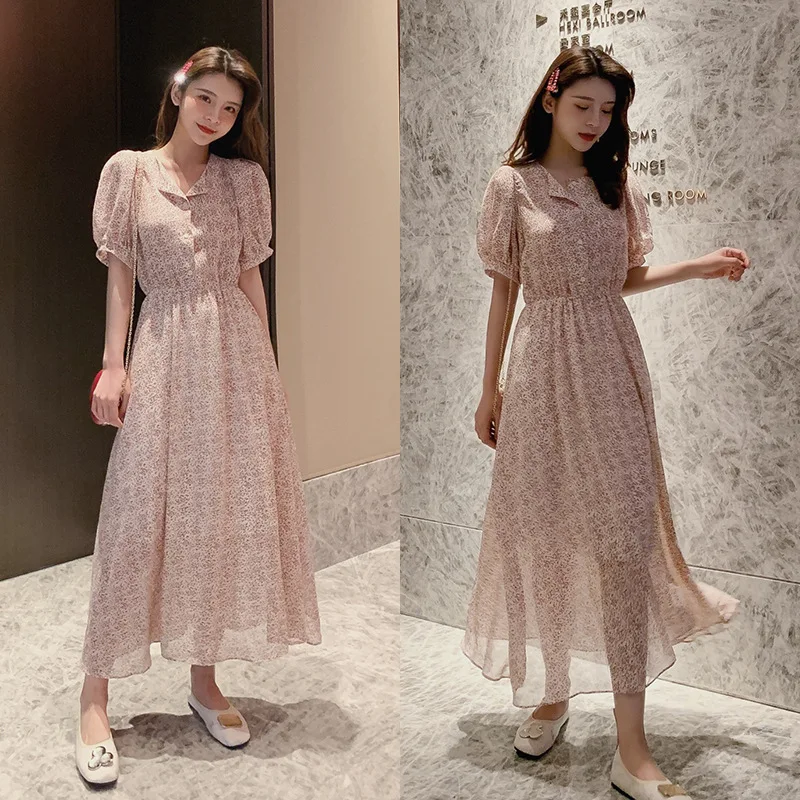 Новое шифоновое длинное платье с цветочным принтом для женщин 2019 Лето Boho