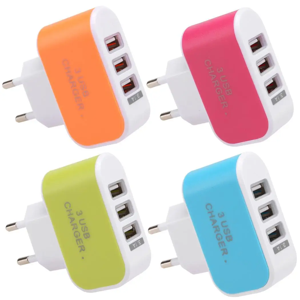 Универсальный 3 порта 3.1A тройной USB порт AC зарядное устройство адаптер ЕС/США