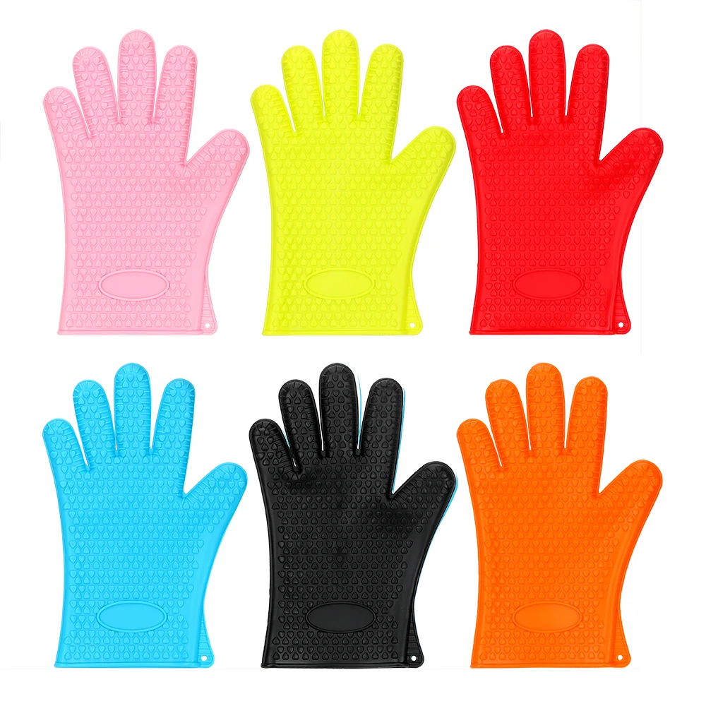 

Silicone Oven Glove Baking Tool Cooking BBQ Grill Glove Heat Resistant Thicken 1PC Oven Mitt Kitchen Barbecue Glove