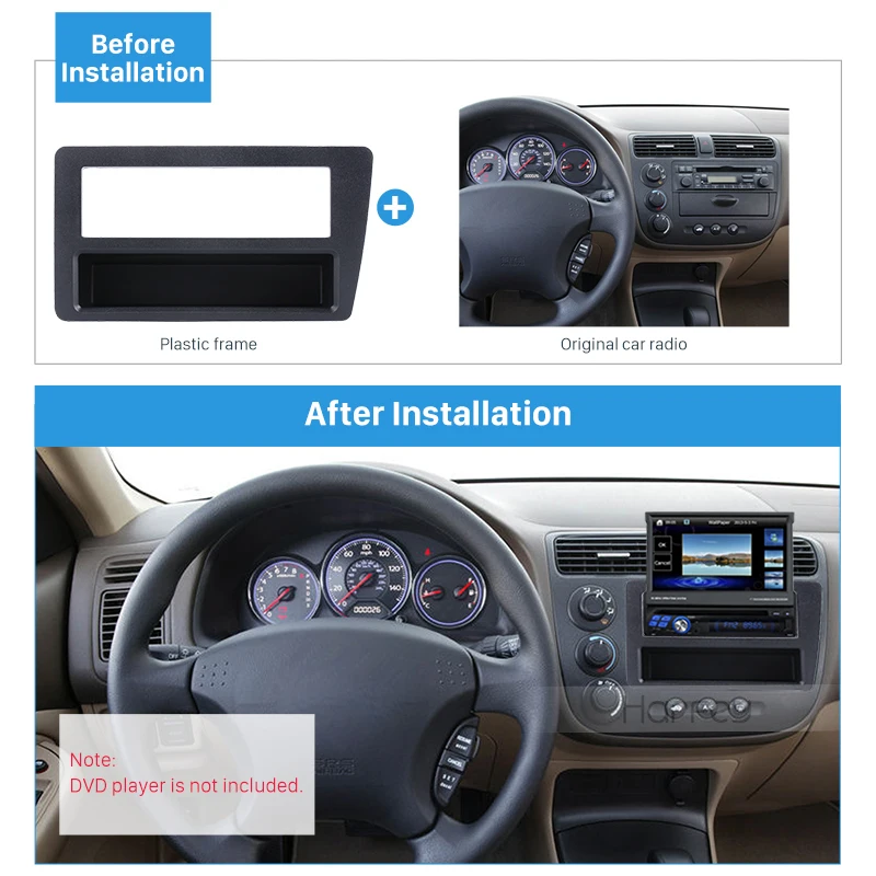 Комплект для переоборудования автомобилей Harfey Double 2 din с радио Honda Civic LHD 2001-2005