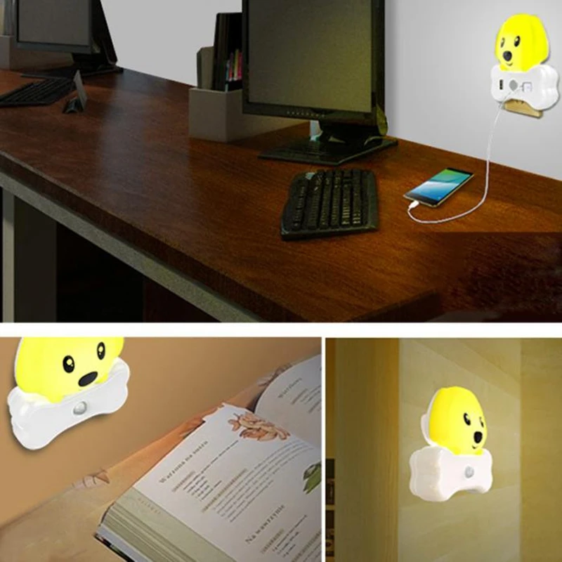 Led Motion Sensor Night Light Dog Shape Usb Plug Activated Nightlight For Bedroom Office Tb Sale | Лампы и освещение