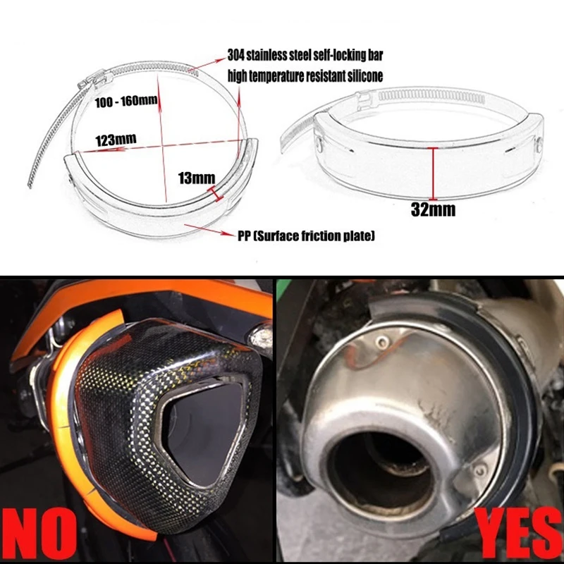 Motorcycle Accessories Exhaust Protector Can Cover Universal Fit 100Mm-160Mm Oval For Yamaha Yzf Honda | Автомобили и мотоциклы