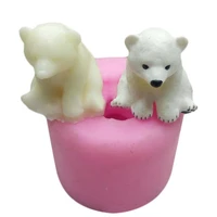craft 3d polar bear aromatherapy gypsum car display candle gypsum mold cake decoration diy silicone mould