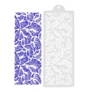 Павлинье перо кружево трафарет свадебный торт дизайн пластиковый шаблон картина трафарет для украшения Бутылка жаропрочная посуда для фондан инструмент