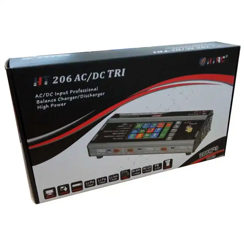 Новое поступление HTRC HT206 TRI AC/DC 3X200 Вт 3X20A 4 3-дюймовый сенсорный ЖК-экран зарядное