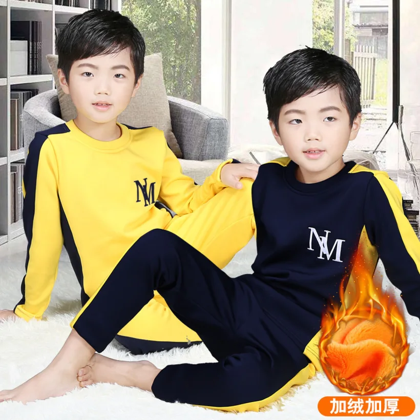 

2020 Children Winter Pajamas Boys Clothing Set Kids Sleepwear Suit Set Kids Long Sleeved Tops+pant 2pcs Boy Clothes
