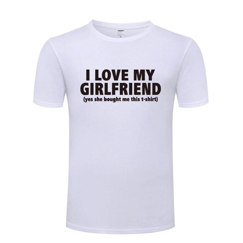 Мужская футболка I Love My Girl новинка 2018 повседневная хлопковая с коротким рукавом и