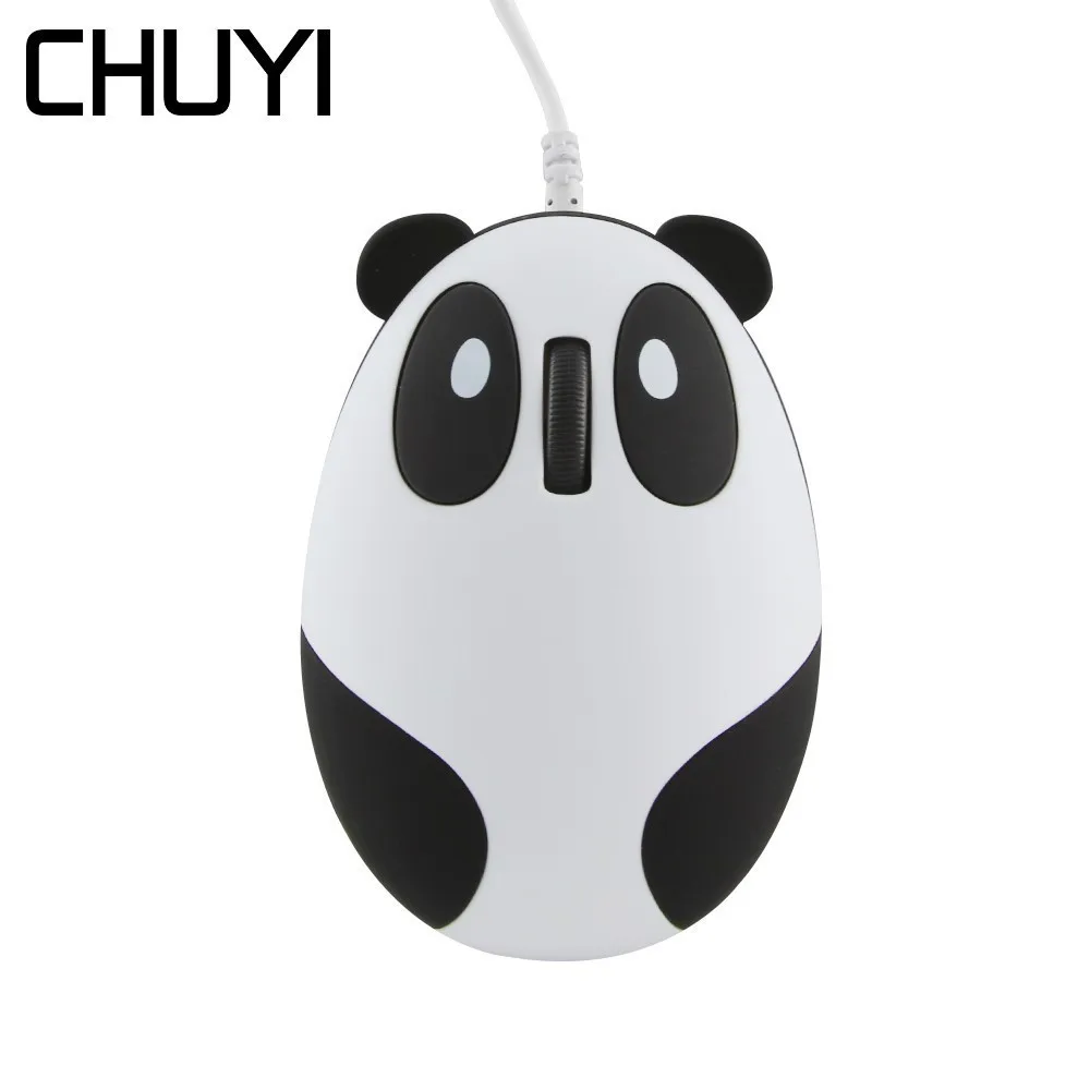 

CHUYI Wired Cartoon Panda Shape Mouse Optical Computer Kids Mini USB Mice For PC Laptop Desktop