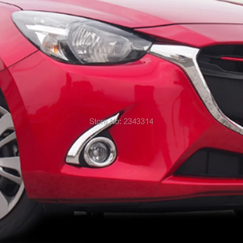 Для Mazda 2 Demio 2016 2017 2018 ABS Серебряный передний противотуманный фонарь лампа бампер