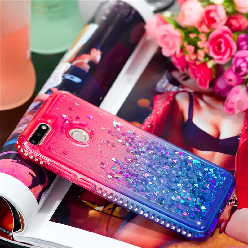 Чехол для телефона Huawei P20 Lite /Nova 3E/ P Smart / Enjoy 7S мягкий ТПУ чехол с блестящими