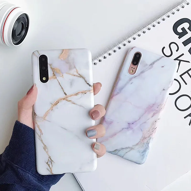 Матовый коралловый чехол для Huawei Mate 20 Lite P20 Pro Nova 3i P Smart Plus силиконовые мраморные