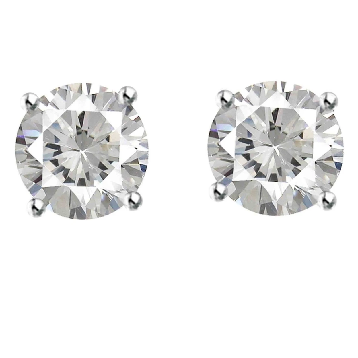 2 Ct. круглая огранка 14 K из белого золота с бриллиантами серьги клипсы Подарочные