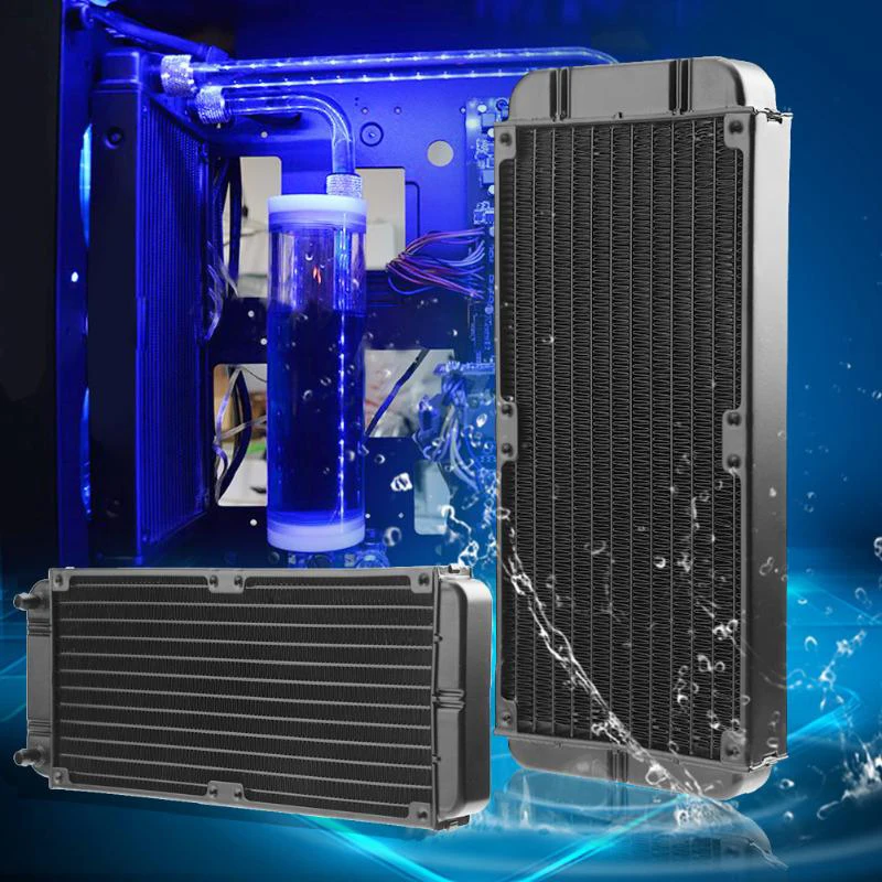 240 мм 12-ламповый Алюминий сплава компьютерный кулер для воды PC чехол водяного