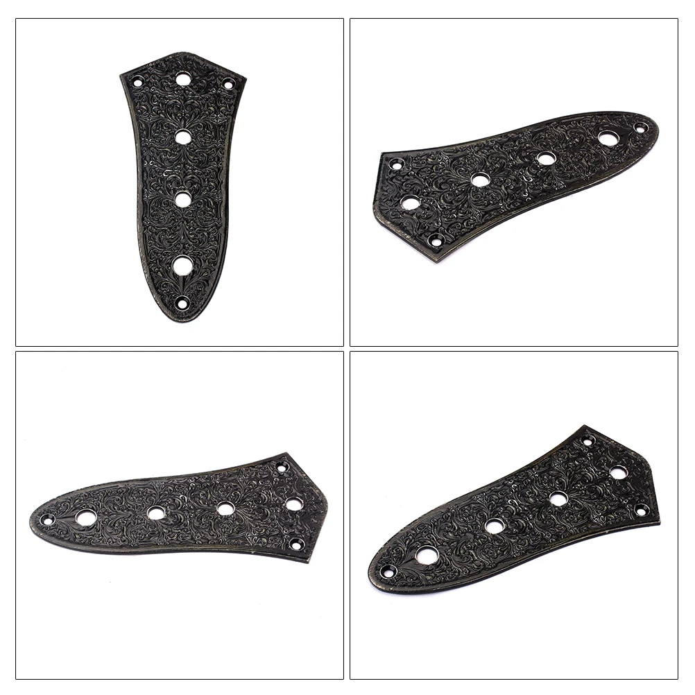 GE101E 4hole Jazz Bass Control Plate цинковый сплав для джазовой бас-гитары (черный и Радужный