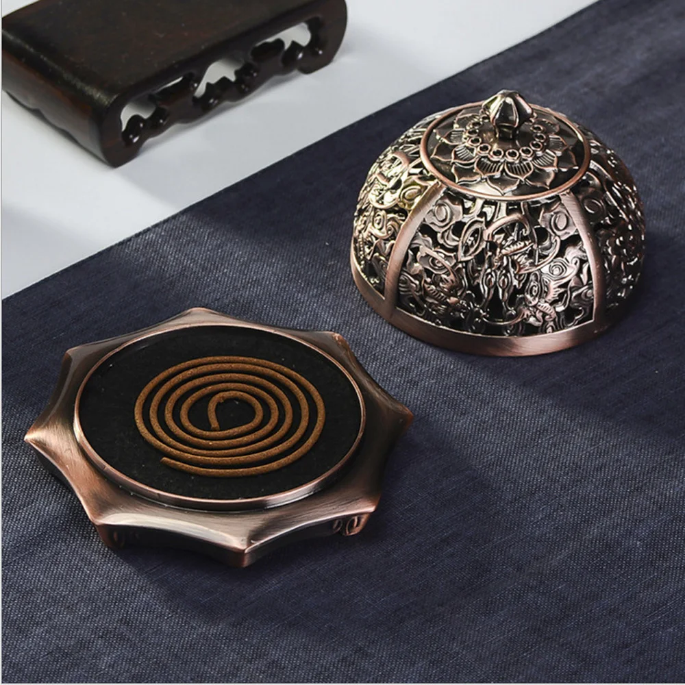 Ретро Античная имитация меди ремесло ладана катушки горелки держатель