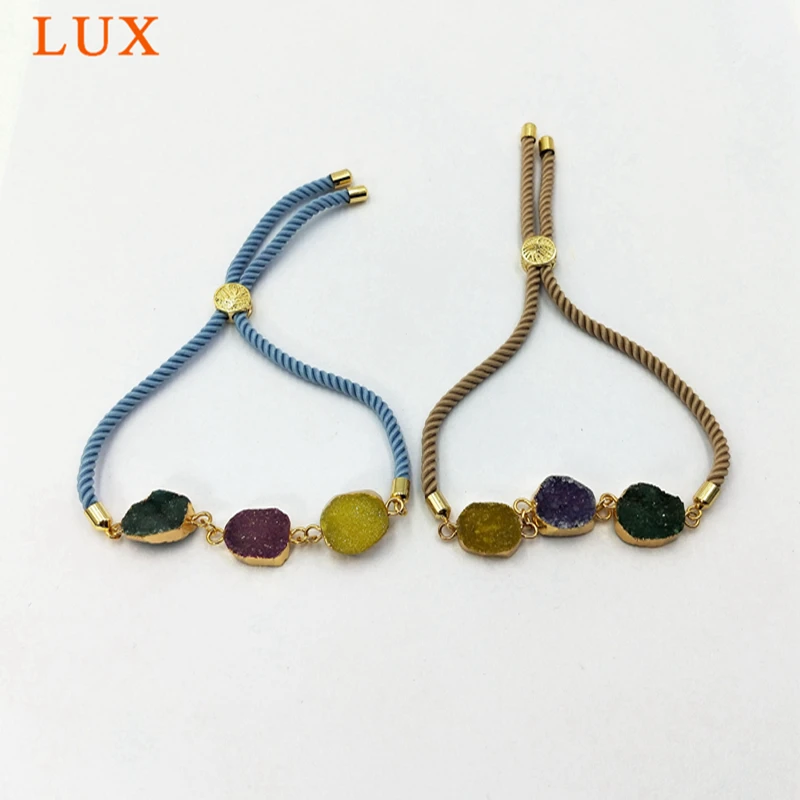 

5 PCS druzy bracelet natural druzy bangle for gift multi color druzy stone