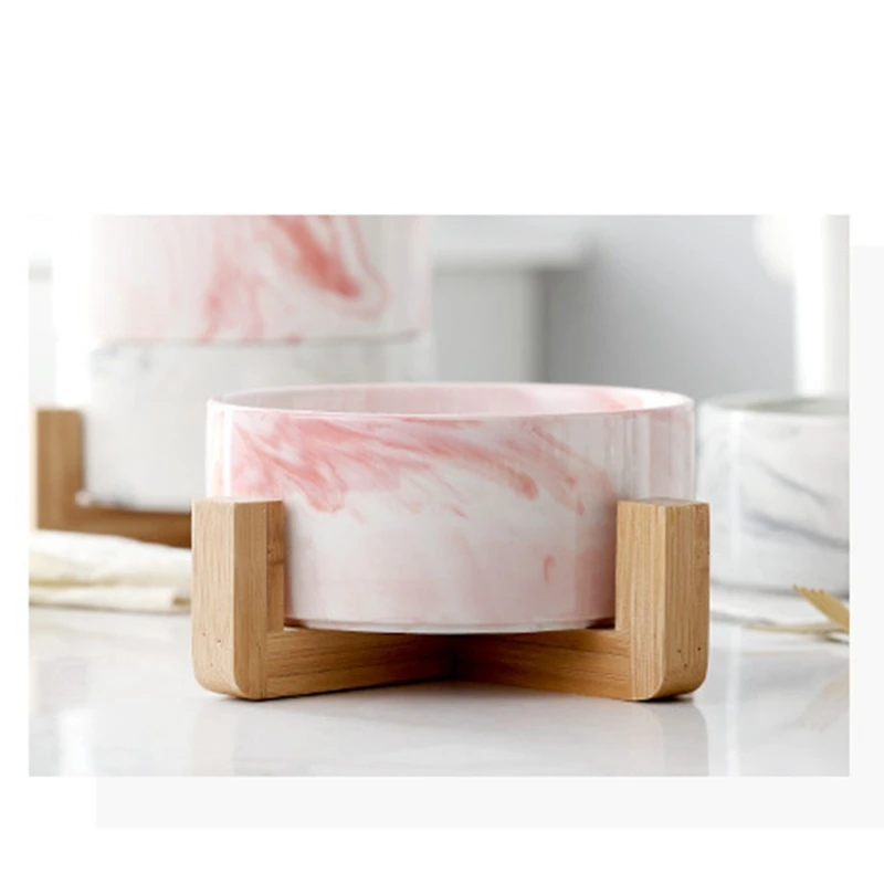 Salad Bowl Nordic Noodles Bowls With Wooden Tray Container Fruit Kitchen Supplies | Дом и сад