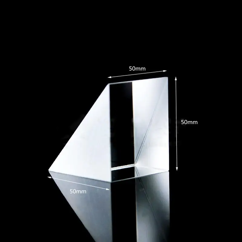 50x50x50mm Optical Glass Triangular Lsosceles K9 Prism With Reflecting Film | Канцтовары для офиса и дома