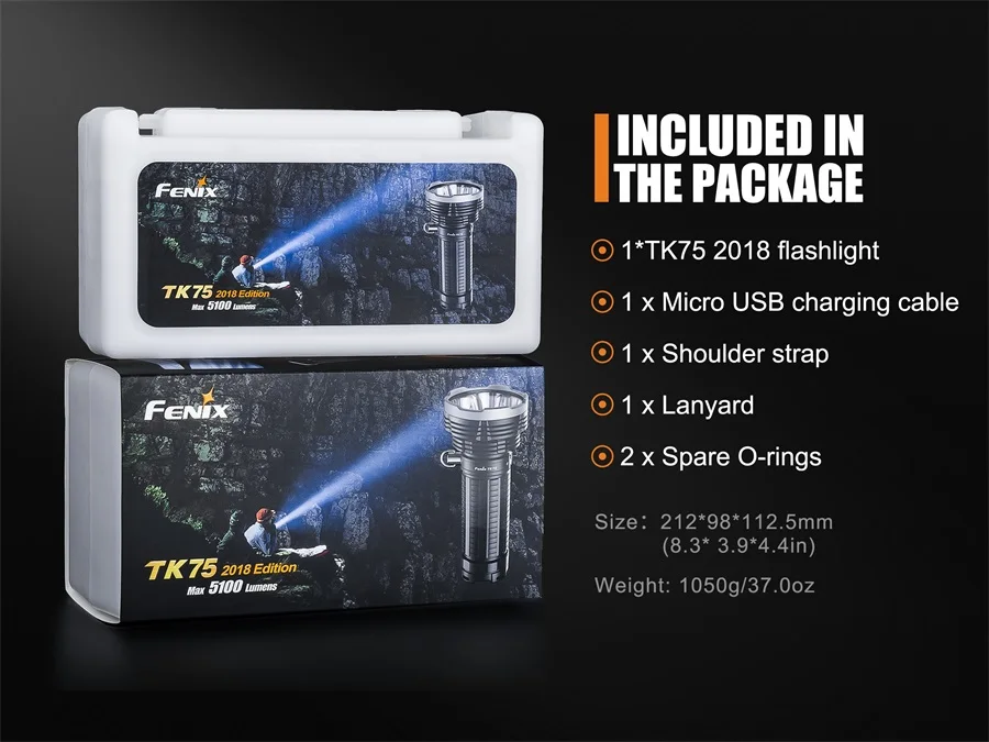 Новый светодиодный фонафонарь Fenix TK75 2018 Cree XHP35 HI led 5100 люмен фонарик с длинным