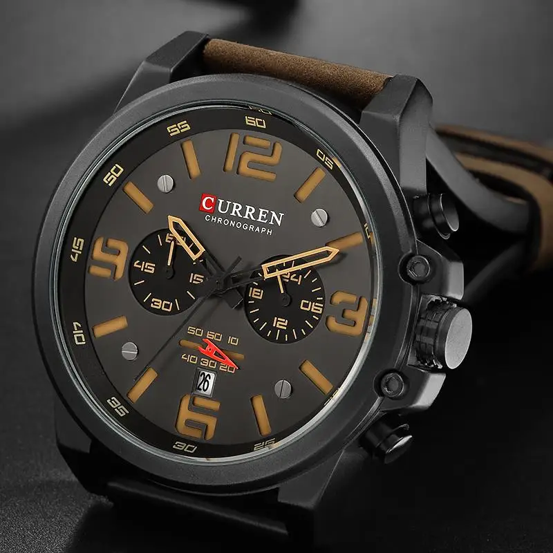 Relogio Masculino Curren спортивные мужские часы с хронографом Лидирующий бренд Роскошные