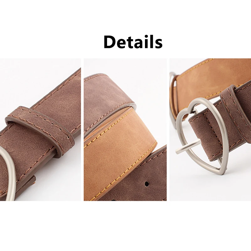 

Fashion Frosted leather Belts For Women Heart Shape Pin Buckle Designer Women PU Female Belts Drop Shipping 103*3.5cm