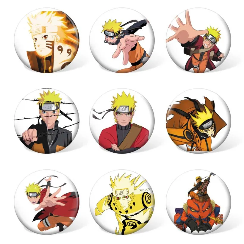 9 шт./лот Аниме Наруто значки игрушки Uzumaki Какаши брошь модель булавки для
