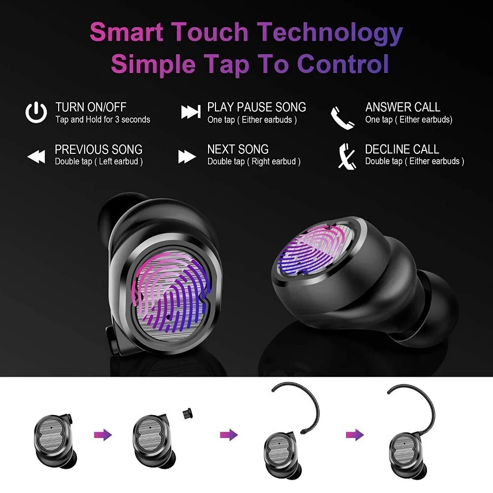 Duszake X6 наушники-вкладыши TWS True Беспроводной наушники 5D стерео Bluetooth