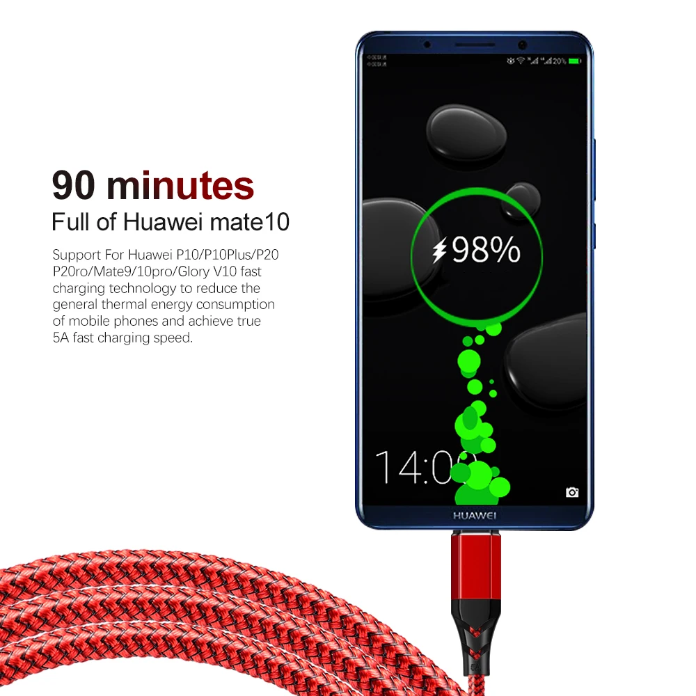 Кабель OLAF USB Type C 5 А кабель для быстрой зарядки и синхронизации данных Sasmung S9 S10 Plus