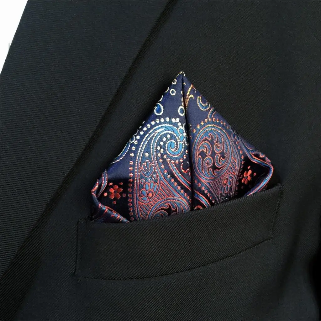 BH26 Brand New Mens Pocket Square Navy Multicolor Paisley Silk Dress Wedding Fashion Hanky 12.6&quot | Аксессуары для одежды