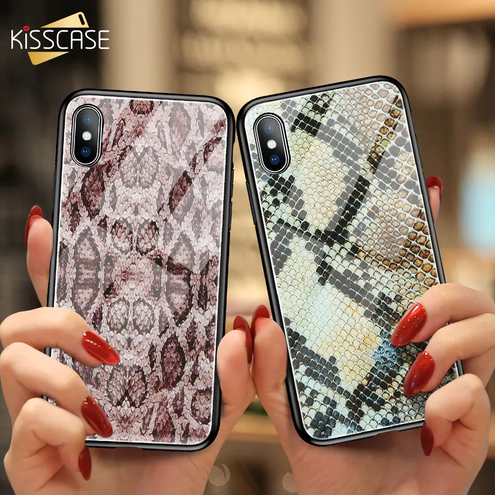Чехол для телефона KISSCASE Python Snake iPhone X XS Max XR защитный кожух из закаленного стекла