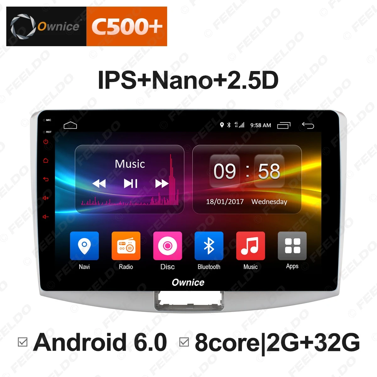 FEELDO 10 1 &quot2.5D Nano IPS экран Android 6 0 Octa Core/DDR3 2G/32G/4G LTE автомобильный медиаплеер для Volkswagen