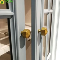 gold hexagon cabinet handle modern furniture cabinet knobs solid zinc alloy modern cupboard closet drawer handle pulls