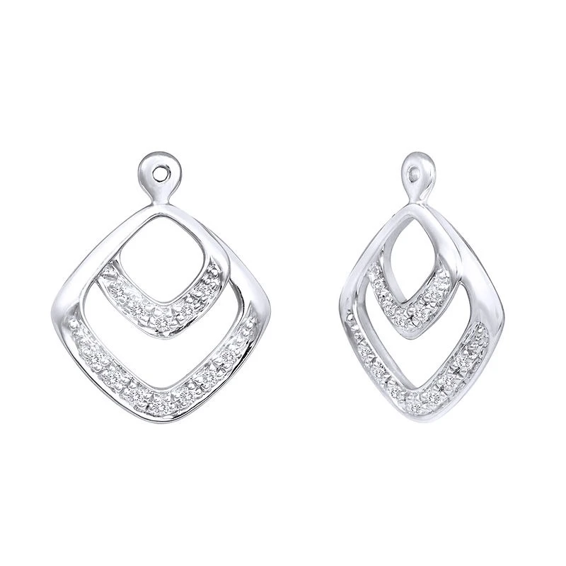 1/7 Ct круглой огранки настоящий бриллиант 10 к белый Золотая куртка серьги|Серьги| |