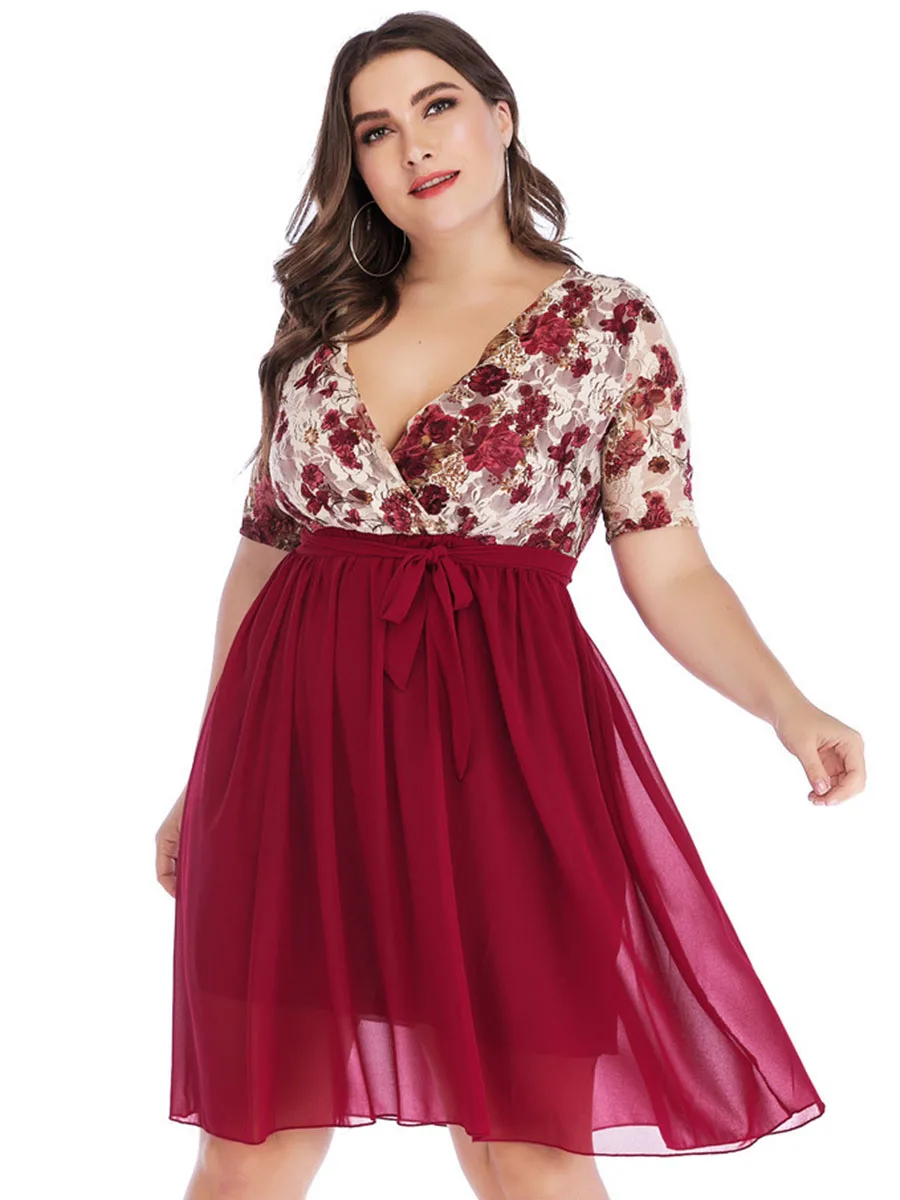 Летнее Платье До Колена Для Женщин женское элегантное платье с цветочным принтом