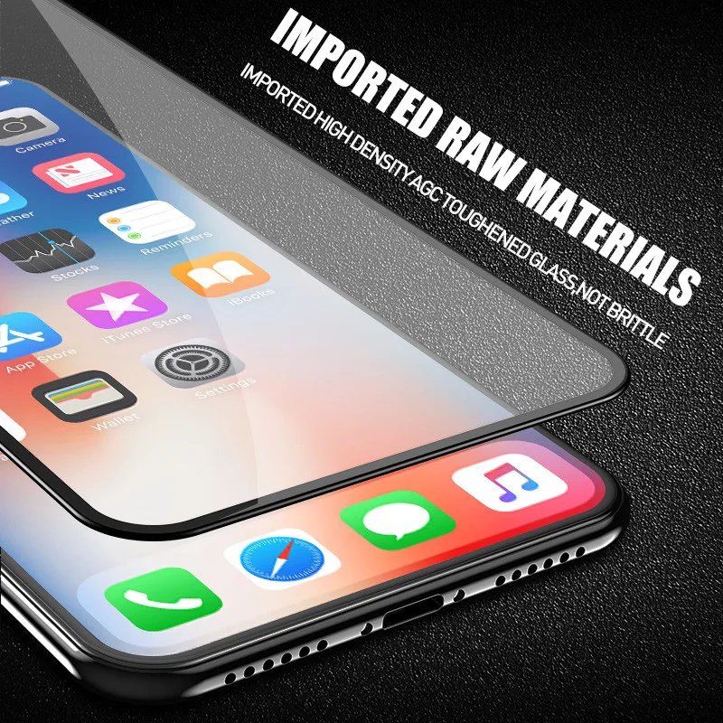 5D закаленное стекло с изогнутыми краями для iphone 6 7 8 6s plus XS Max полное покрытие