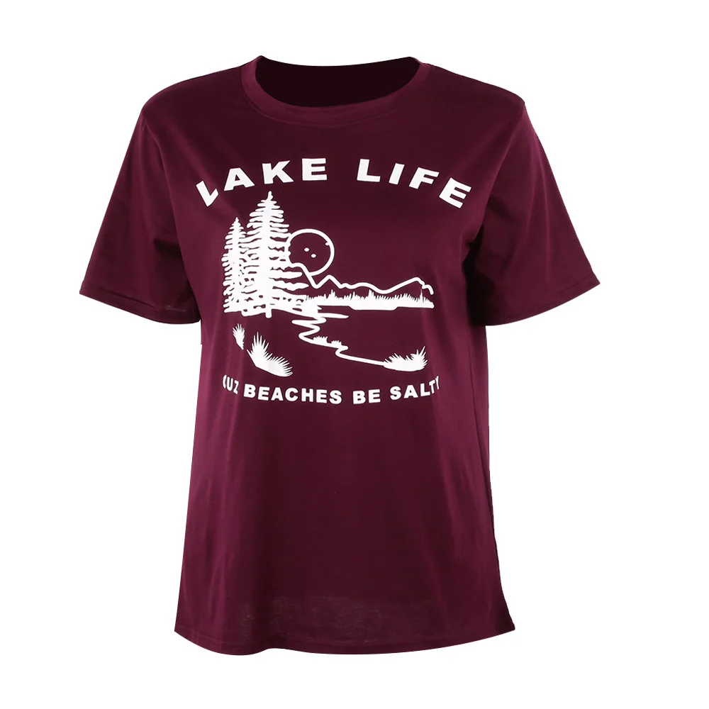 Женская футболка с принтом Lake Life летняя большие размеры|Футболки| |