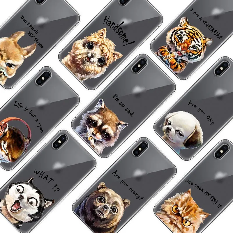 Cartoon Animals Series Soft Phone Case For Samsung S7/ S8/ S9/ S9 Plus/ J6 2018/ J7 2018 (J600G) Cute Painted TPU Cover | Мобильные