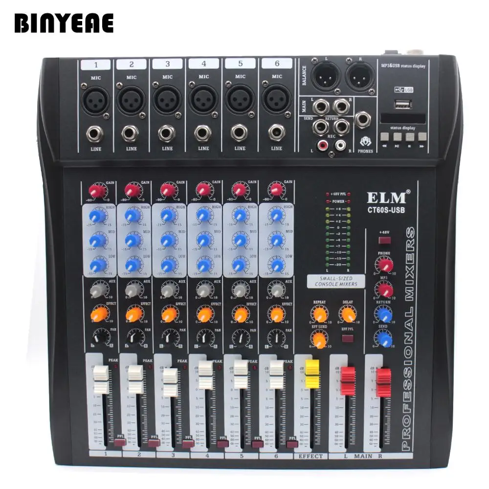 CT60S профессиональный звуковой микшер 6 каналов DJ |