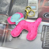 keychain charm leather dog pendant women car key chain keyring cover holder purse handbag bag charms trinket chaveiro llaveros
