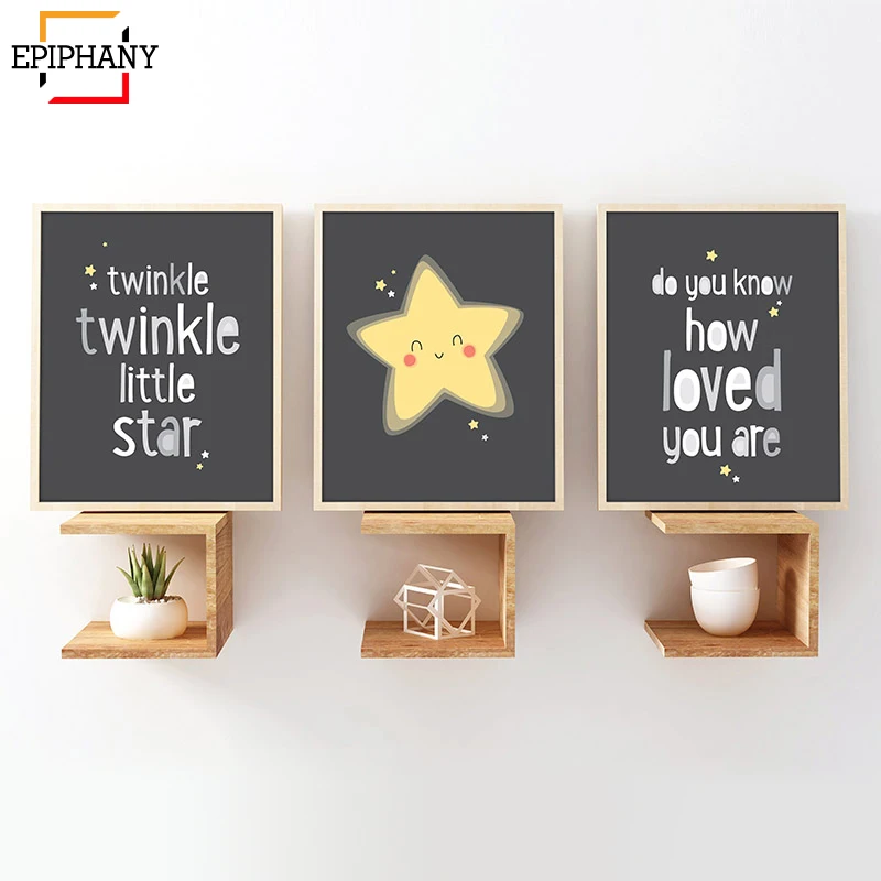 Детская Настенная картина Мультяшные плакаты звезда искусство на холсте