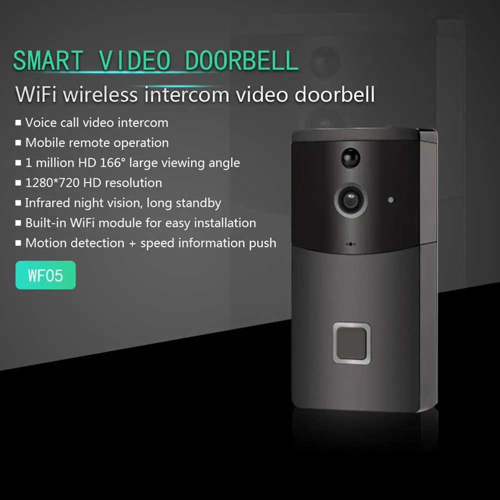 Беспроводной Wi Fi кольцевой дверной звонок с визуальным Интерком низкое