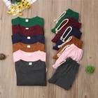 Пижама для маленьких мальчиков и девочек 0-2 лет, одежда для сна, одежда для сна, наряд, однотонный Комплект для сна